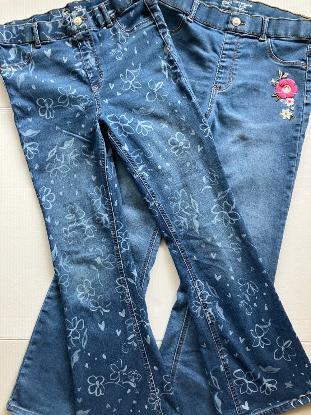 18 Girls Wonder Nation Fashion Flare Denim Jegging 2 Pair Bundle